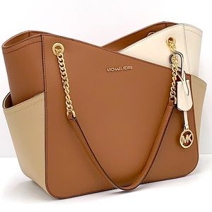 michael kors brown tote handbolsa